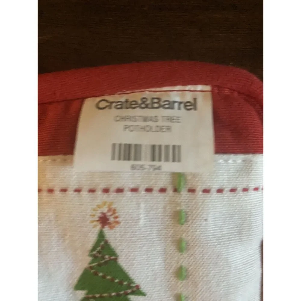 Crate & Barrel Set of 2 Potholder Christmas Trees
